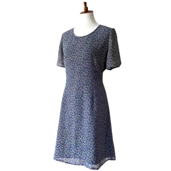 Vintage Dress 10 Y2K Laura Ashley Fall Floral Dress 90s Grunge Cottage Shift - Picture 1 of 13